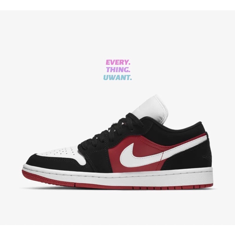 Jordan 1 Low Black White Gym Red (W)