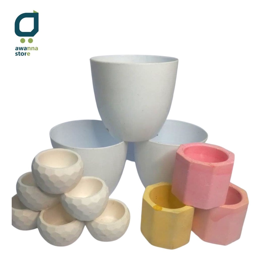 Pot Mini oktagon Sukulen Kaktus Sukulen Motif Minimalis Semen Beton, pot bunga, pot kecil, pot lucu,