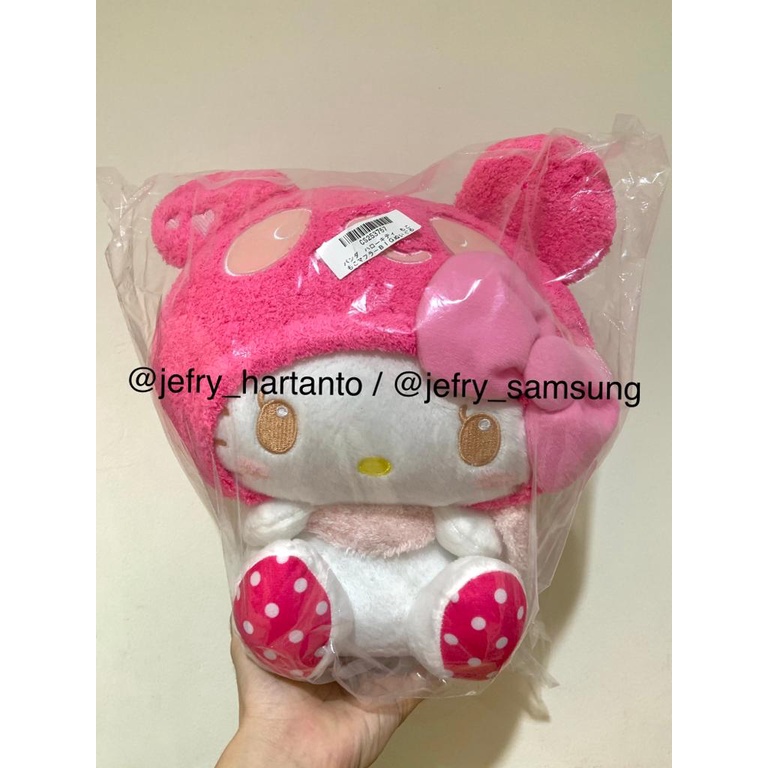 Toreba Boneka Import Panda Hello Kitty Besar Fluffy Muffler Big Original Sanrio Jepang Furyu Dark Pi