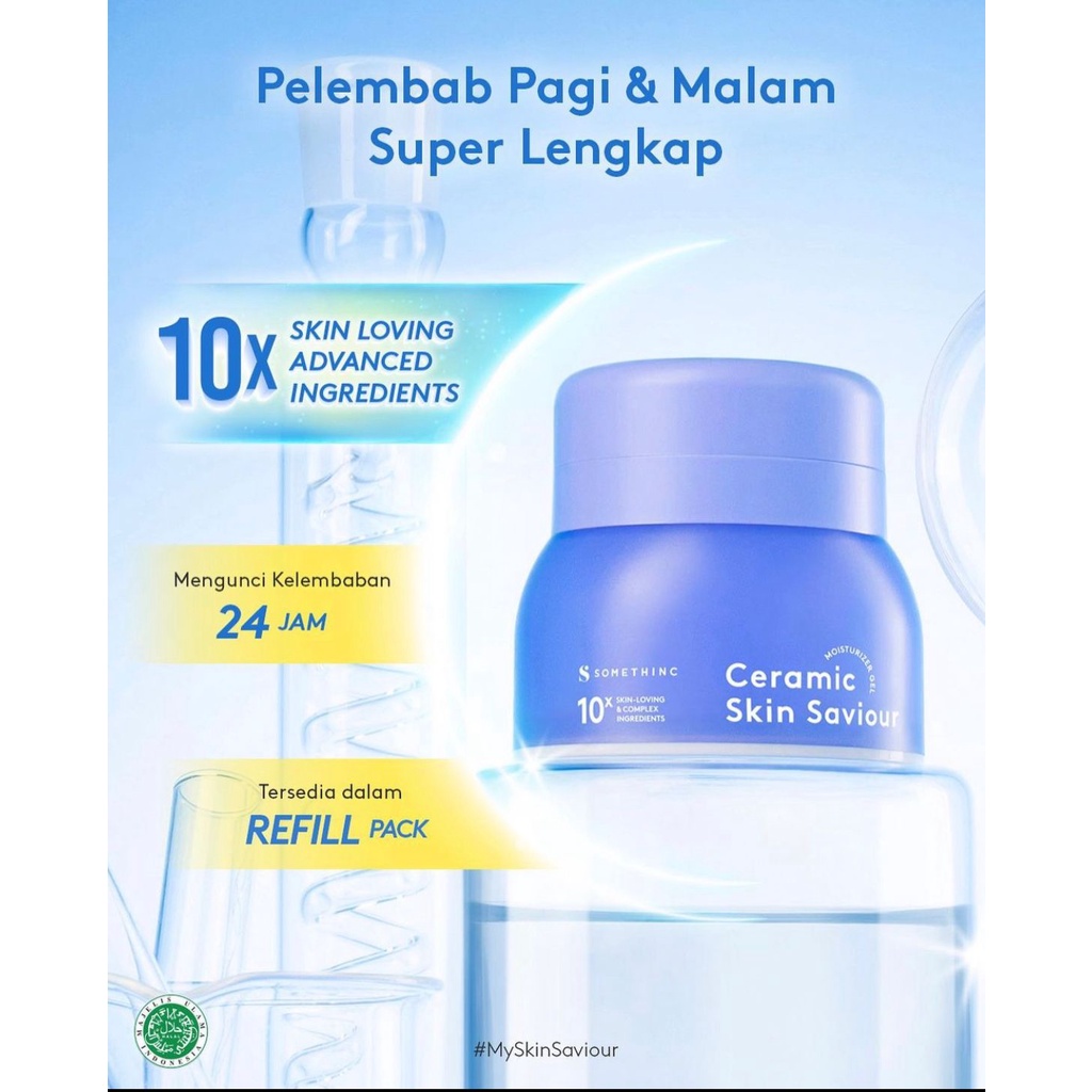 BPOM SOMETHINC Ceramic Skin Saviour Moisturizer Gel Krim Somethinc Pelembab Wajah Pencerah Wajah