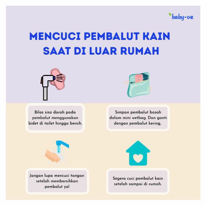 Baby Oz Cloth Menstrual Pad Menspad Pembalut Kain Cuci Ulang Day/Night