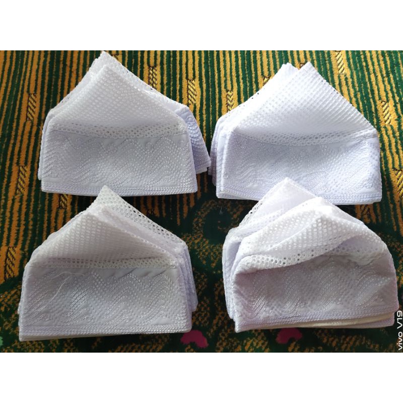 Kopiah Hajir Marawis / Kopiah Putih 3 Jari.
