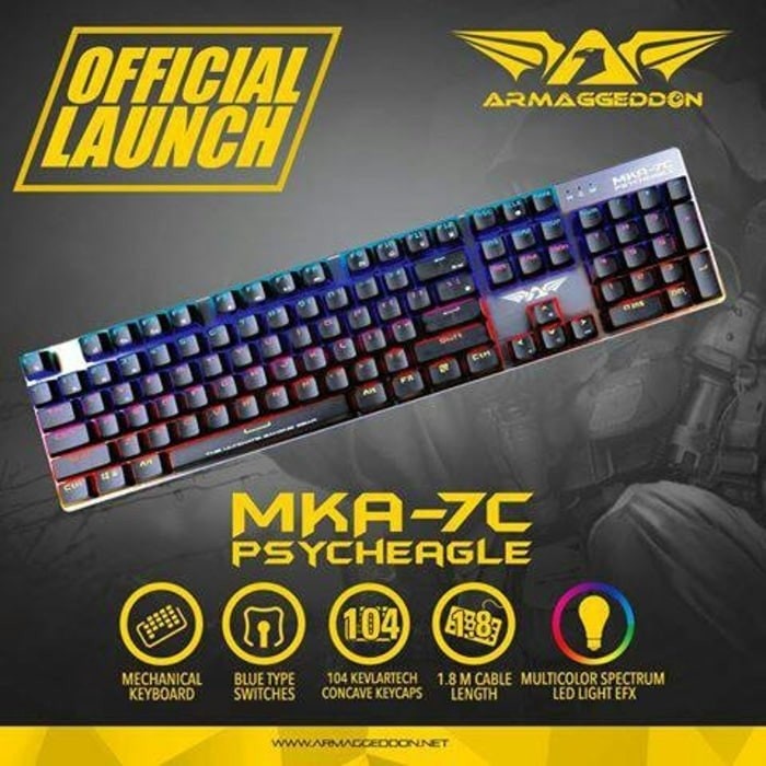Jual Armageddon MKA 7C Black Mechanical Keyboard Gaming | Shopee Indonesia