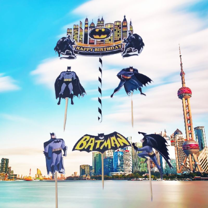 

Topper kue karakter Batman/Topper kue ulangtahun/hiasankue/hiasan tumpeng