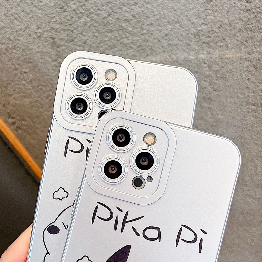 Soft Case Pelindung Kamera Motif Animasi Lucu Warna Silver Untuk iPhone 13 12 11 Pro Max X XS Max XR 7 8 Plus SE 2020 2022
