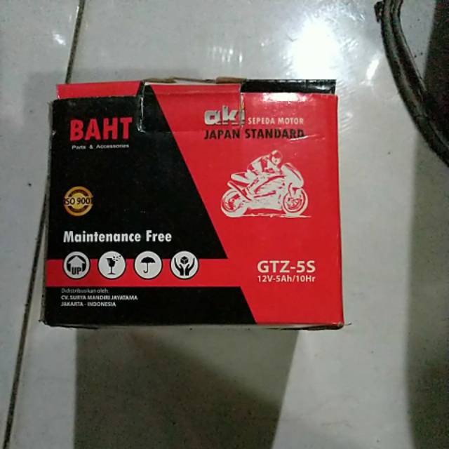 Aki motor murah Baht aki kering