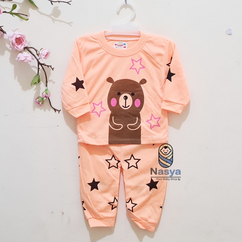 [J-012] Setelan Baju Panjang bayi unisex usia 0-6 bulan