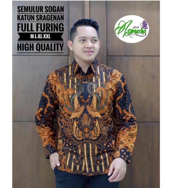 Batik Pria SUMULUR SOGAN FULL FURING Katun Halus Ori Solo