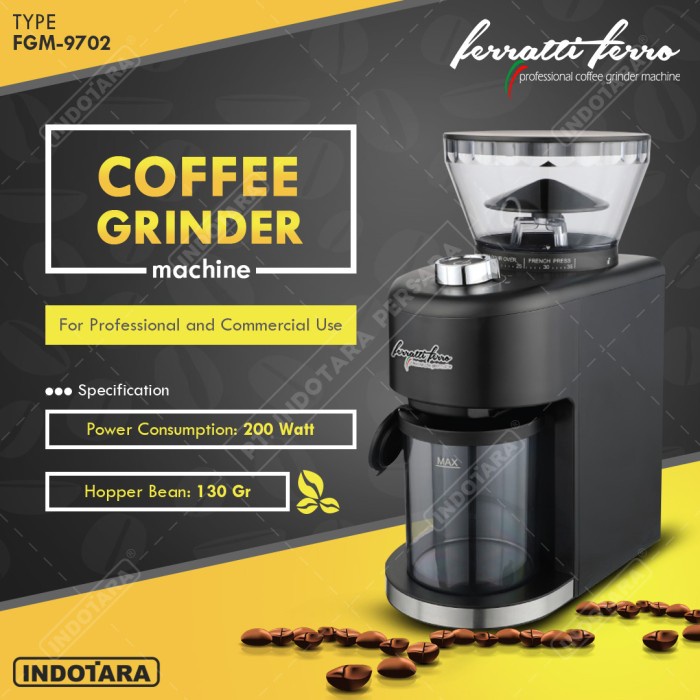 Coffee Grinder Machine Alat Penggiling Kopi Ferratti Ferro Fgm9702