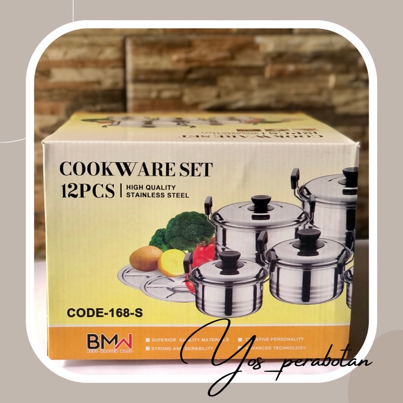 Panci set bmw ~ panci set 5 in 1 steamer tutup stainless~panci set streamer