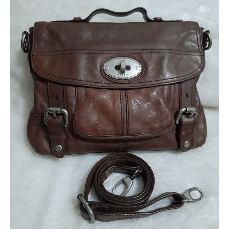 tas fossil maddox messenger espresso preloved