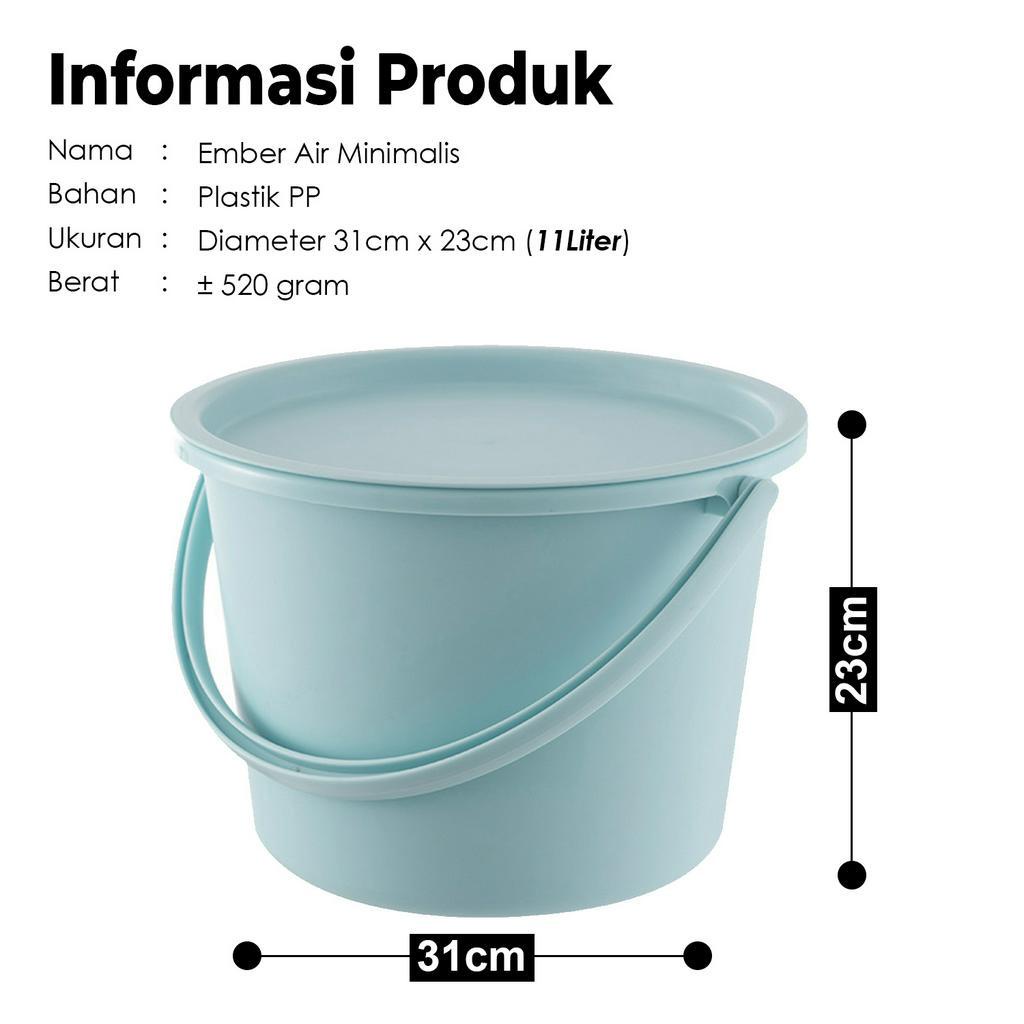 Ember Air Rumah Dengan Tutup / Ember Warna Pastel Kapasitas  11 Liter / Ember Plastik Tebal Kapasitas 11 Liter / - PBR-CB -Tool Master