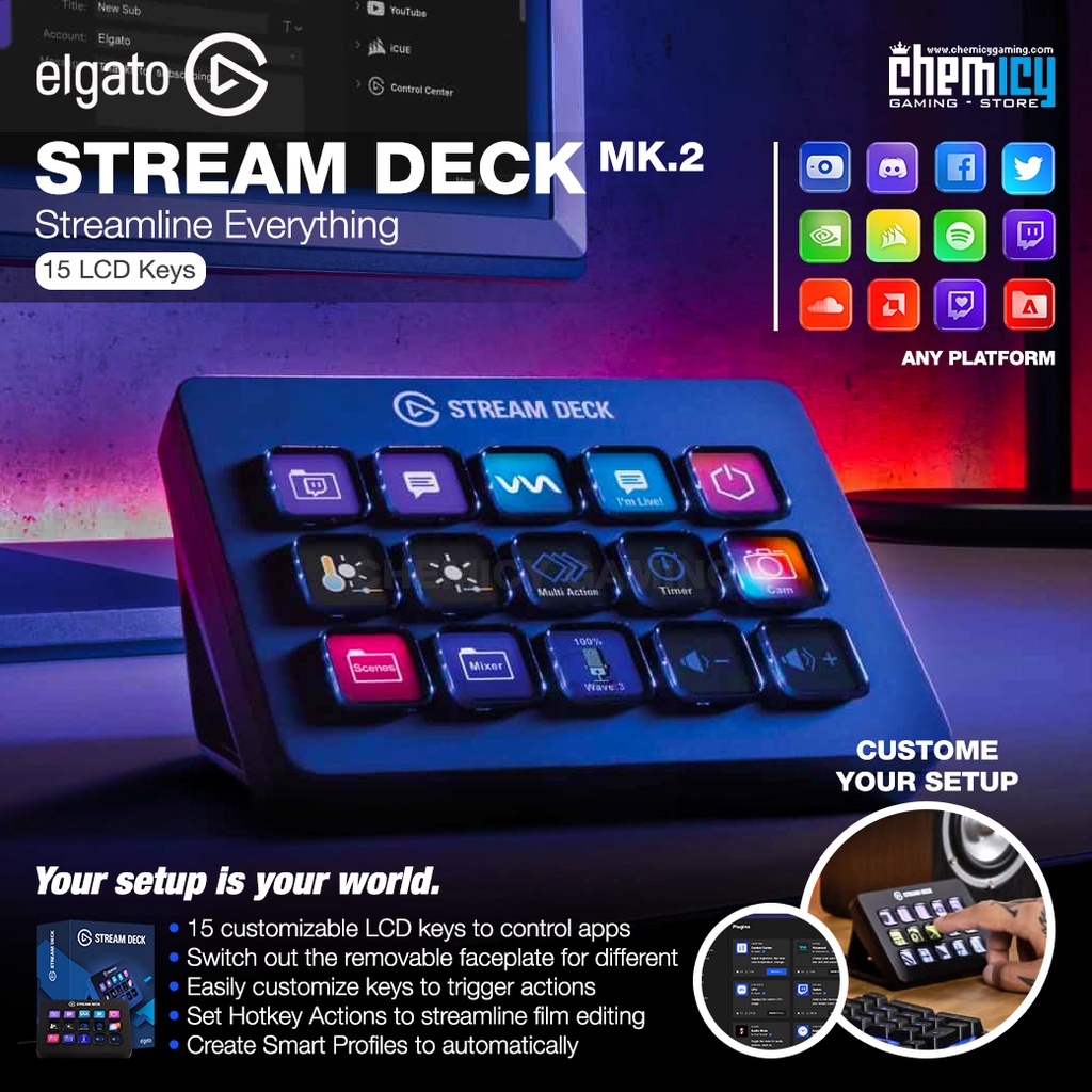 Elgato Stream Deck MK.2 / MK2 15 LCD Keys Live Controller