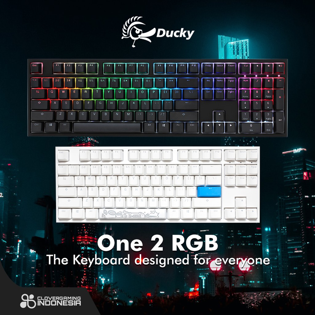 Ducky One 2 RGB - Full Size TKL Black White Mechanical Gaming Keyboard