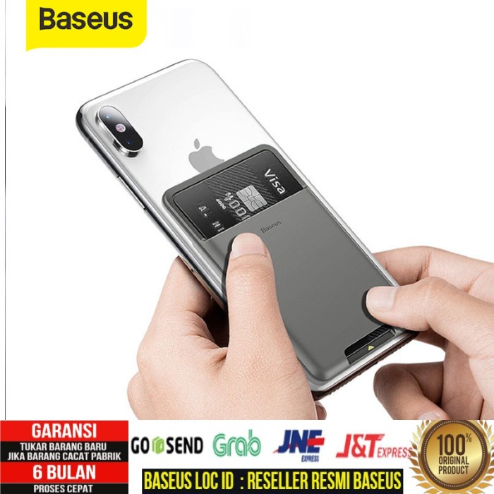 Baseus Sticky Card Holder Dompet Kartu Tempelan HP Perekat Pocket HP