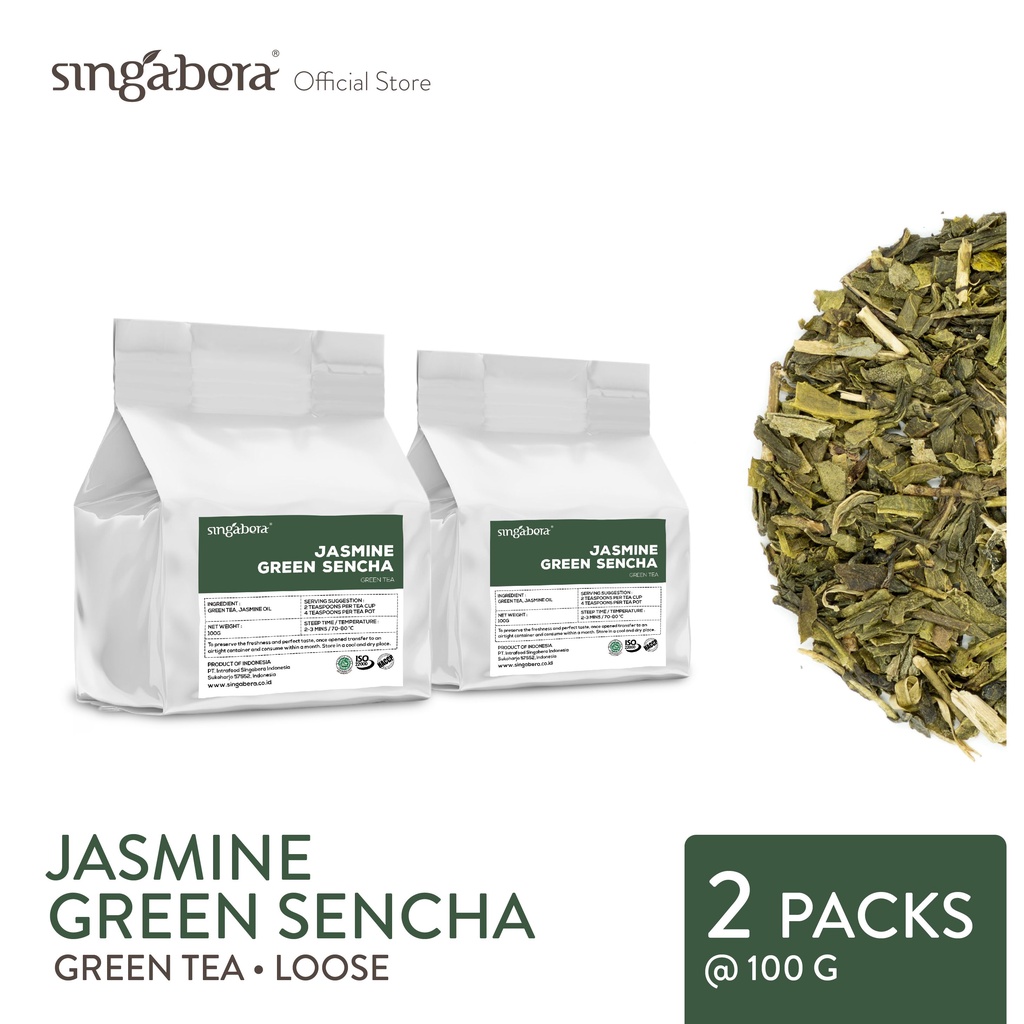 

Singabera Jasmine Green - Teh Hijau Melati - 2 pouch @ 100g (Loose tea)