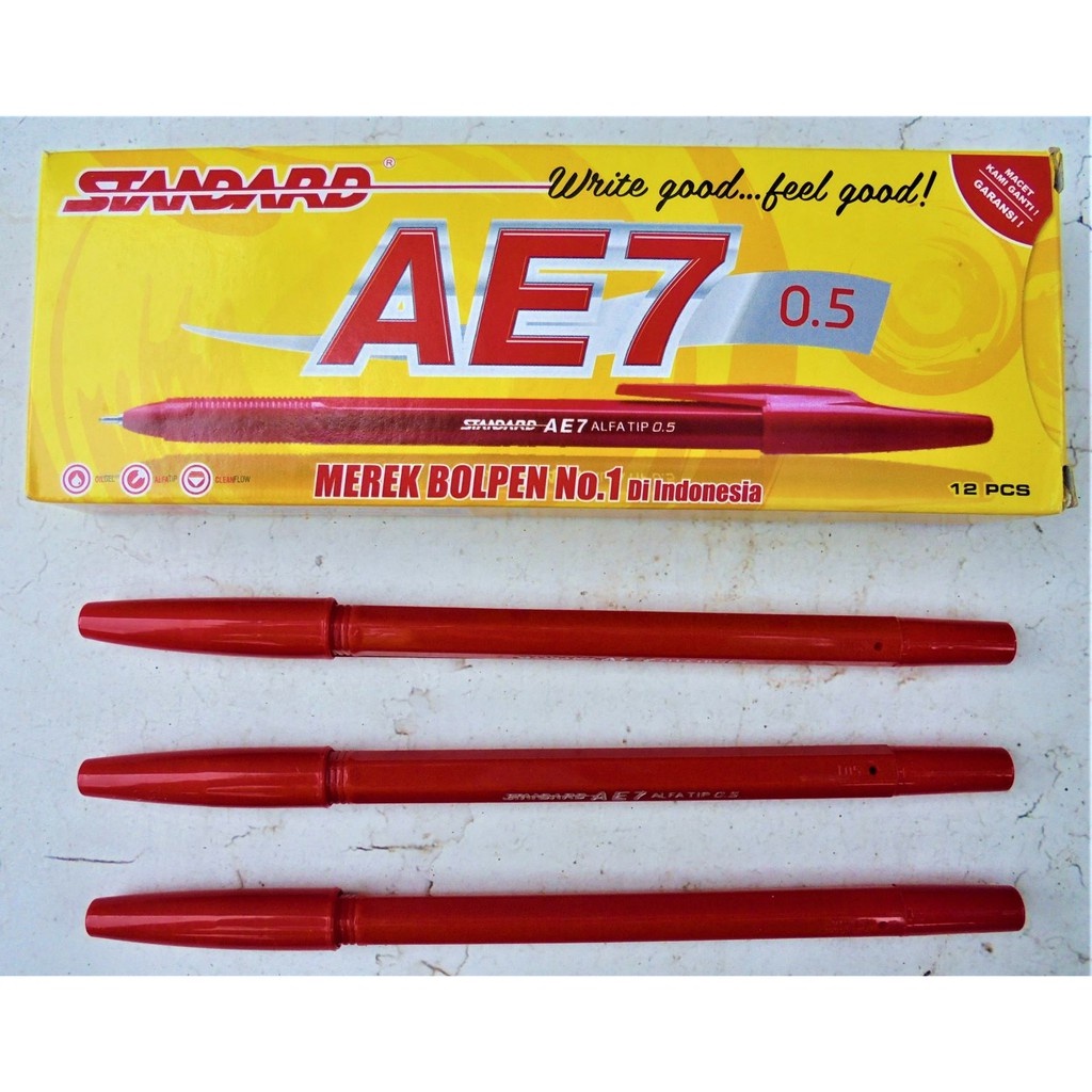 

Ballpoint Tutup Standard AE-7 Opaque Merah