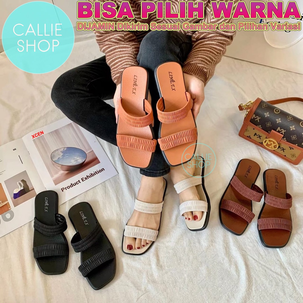 Sandal Selop Wanita Jelly 2 Tali Kerut 2069-1 SLBAN2KRUT