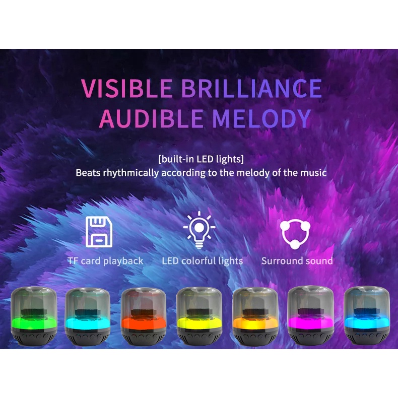 HiFi Bass Surround Y10 Portable Bluetooth Speaker With RGB Light