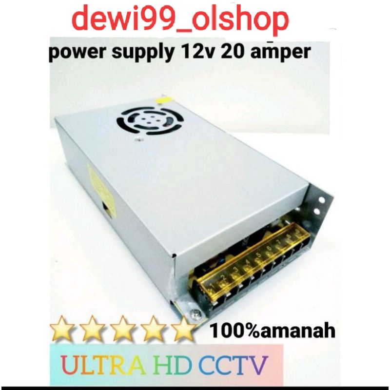 Power supplay 12v 20 amper terapo untu lampu eralase atau cctv