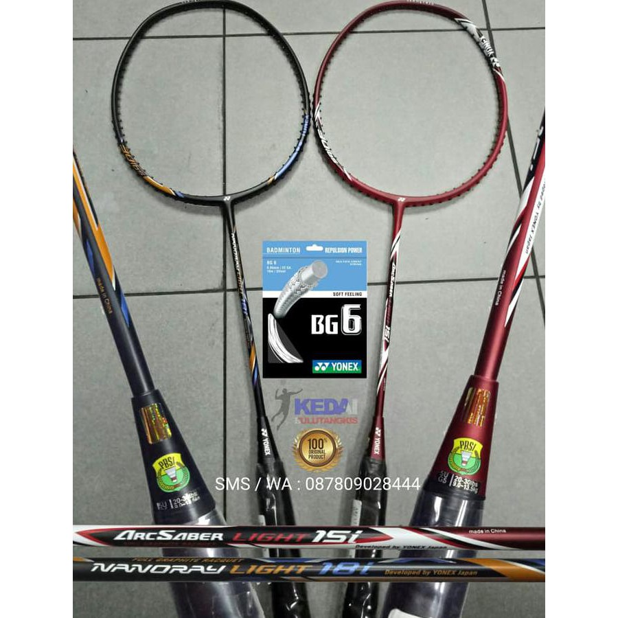 Raket Yonex Arcsaber Light 15I / Yonex Nanoray Light 18I