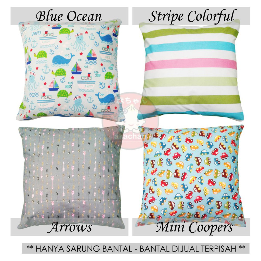 Sarung Bantal Kursi 40x40cm motif Cushion Pillow Cover Akachan sbk #
