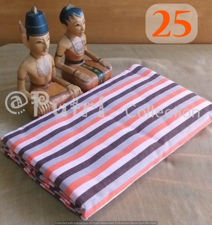 Kain Lurik Tenun Kombinasi warna Orange Abu (2 meter)