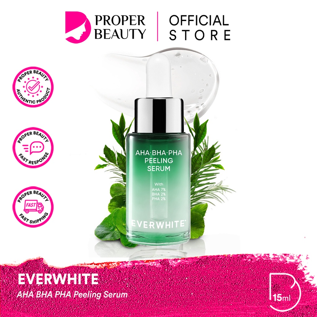 EVERWHITE AHA BHA PHA Peeling Serum Indonesia / Cica Soothing Essence Toner / Niacinamide Peptide