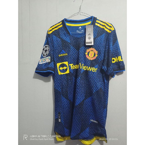 Setelan Jersey MU 3rd 21/22 Player Issue Fullpatch UCL