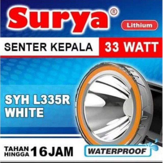 Surya Senter Kepala SYH L 335 R Headlamp 33 Watt Putih