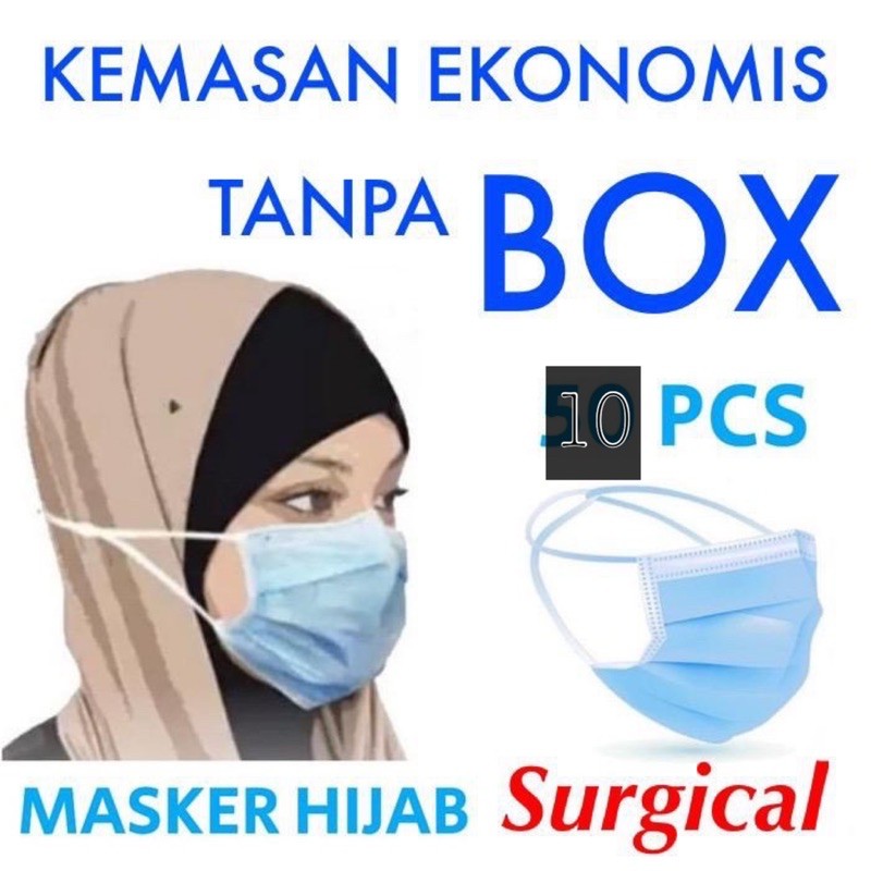 MASKER MEDIS HIJAB/NON HIJAB /DUCKBIL HITAM /PUTIH