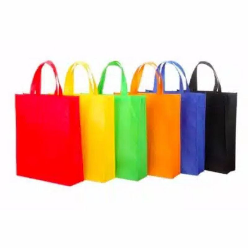 TAS BELANJA 31X35.5X12CM / TAS SOUVENIR / TAS KAIN SPUNBOND LIPAT SAMPING/ TAS LEBARAN