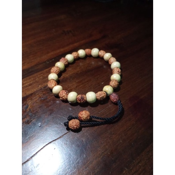 Gelang kombinasi kayu & biji Bidara original