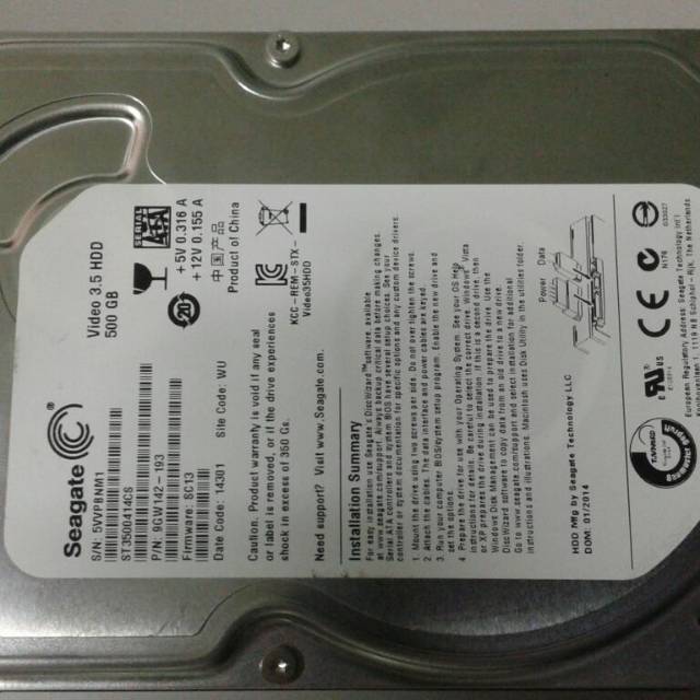 Harddisk internal seagate 500 Gb sata 3.5"