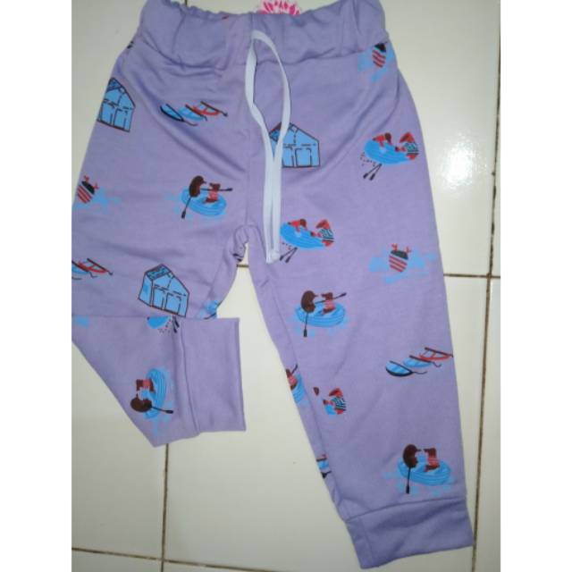 Celana Jogger cewek sablon fullprint Size 5