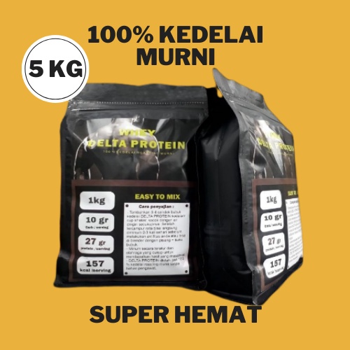 Super Hemat ! WHEY PROTEIN DELTA PROTEIN BUBUK KEDELAI PROTEIN / 5000 gram