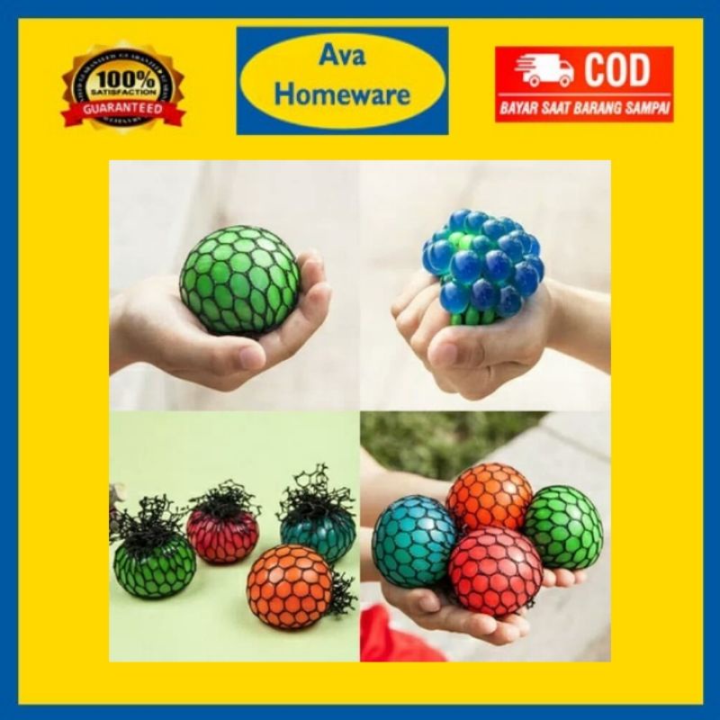SQUISHY Mesh ball - AC 60 - Stress Ball mainan squishy squisy squishi squisi rainbow pelangi besar m