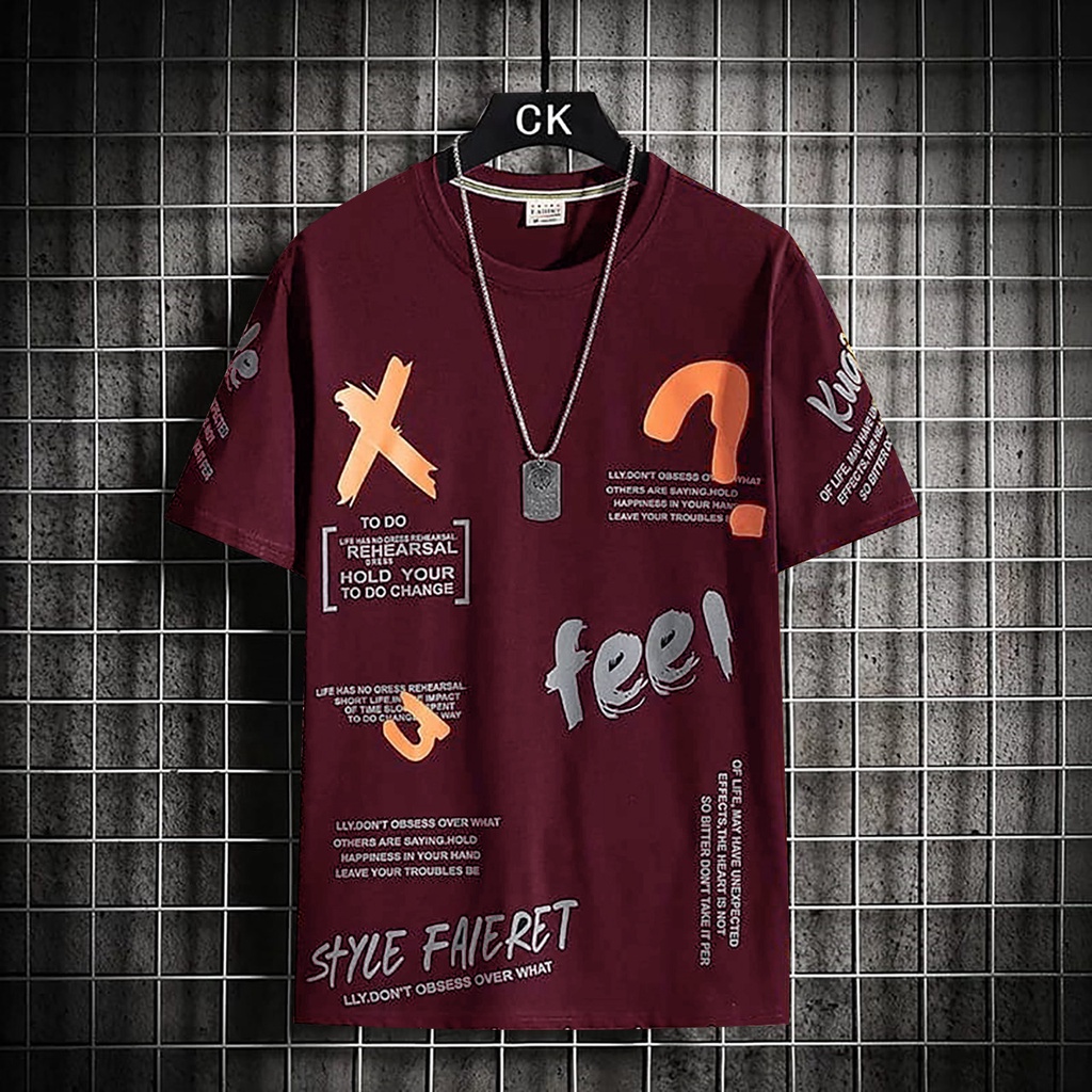 COD-kaos oversize size ML,XL kaos distro t-shirt terlaris baju distro feel 003-belibeli