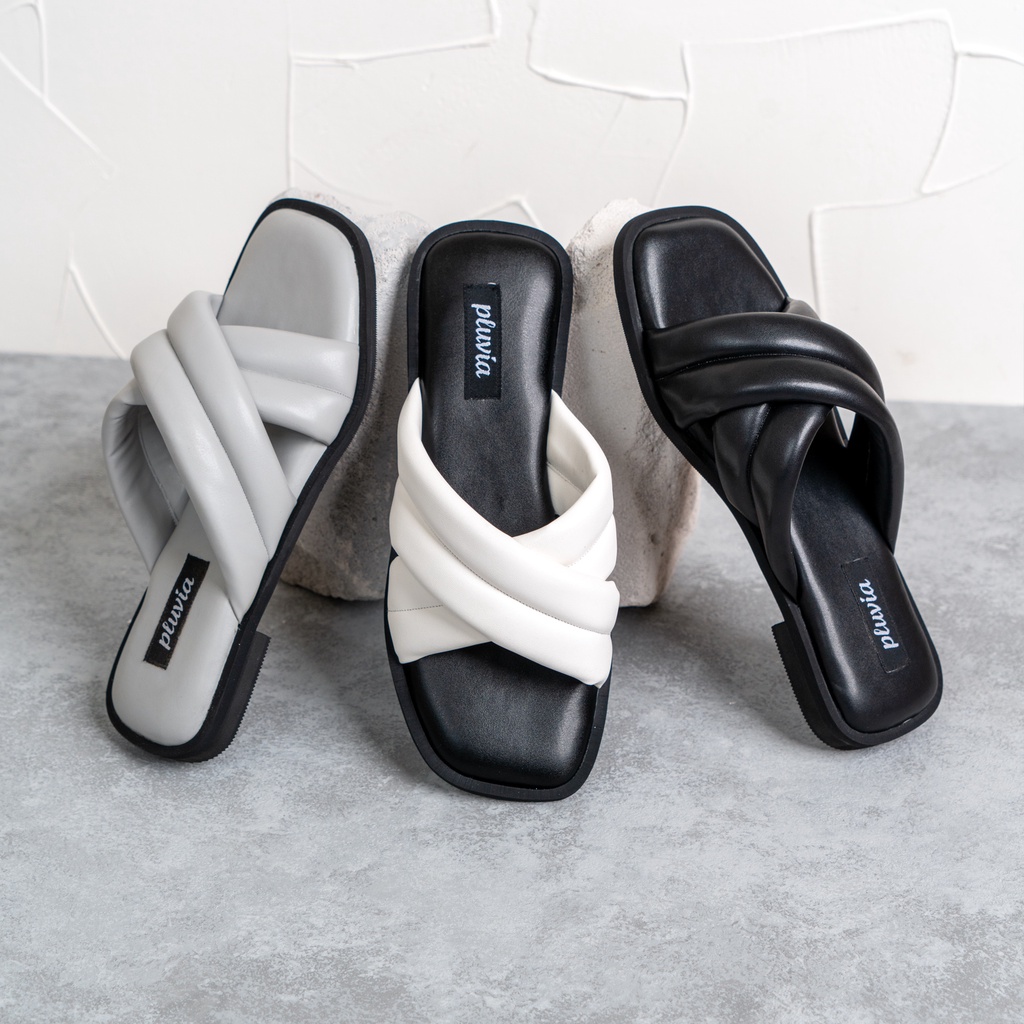 Pluvia MEIDA Sandal Wanita Sandal Flat Teplek-1