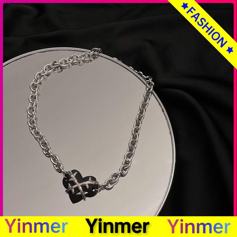 COD✨ Hip Hop Duri Cinta Kalung Fashion Wanita Manis Keren Tinggi Dingin Temperamen Leher Klavikula Rantai-Yinmer