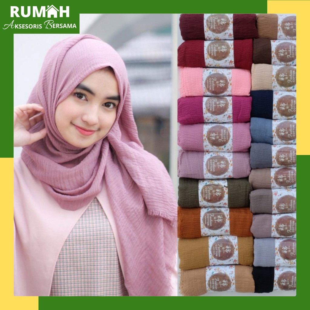 Jual Rab Vz Crinkle Hijab Pashmina Arabian Shawl Cotton Wide Hijab Jilbab Pasmina Premium