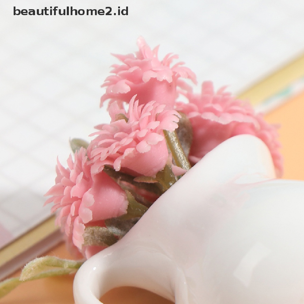 (Beautifulhome2.Id) Miniatur Pot Bunga Skala 1: 12 Untuk Dekorasi Rumah Boneka