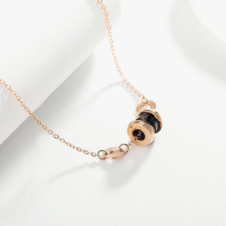 Terlaris.. 399# Gelang Rantai Wanita titanium lapis emas 18k model Liontin Warna rose gold