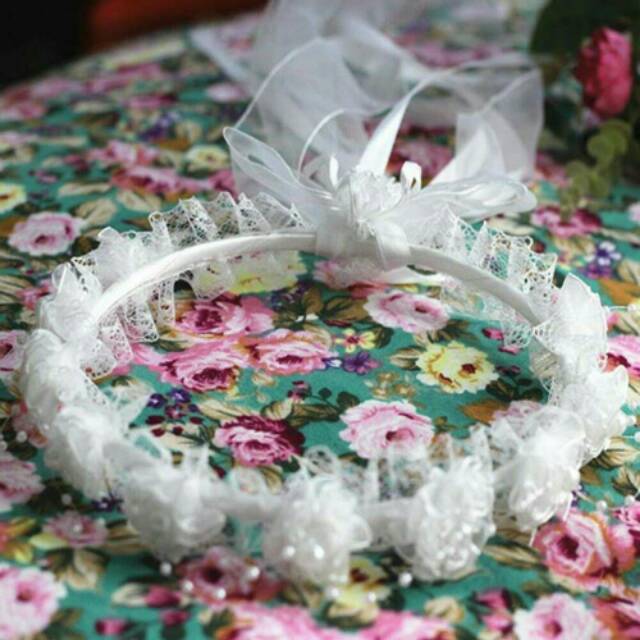 Bando Bandana Bentuk Kalung Bunga Mawar