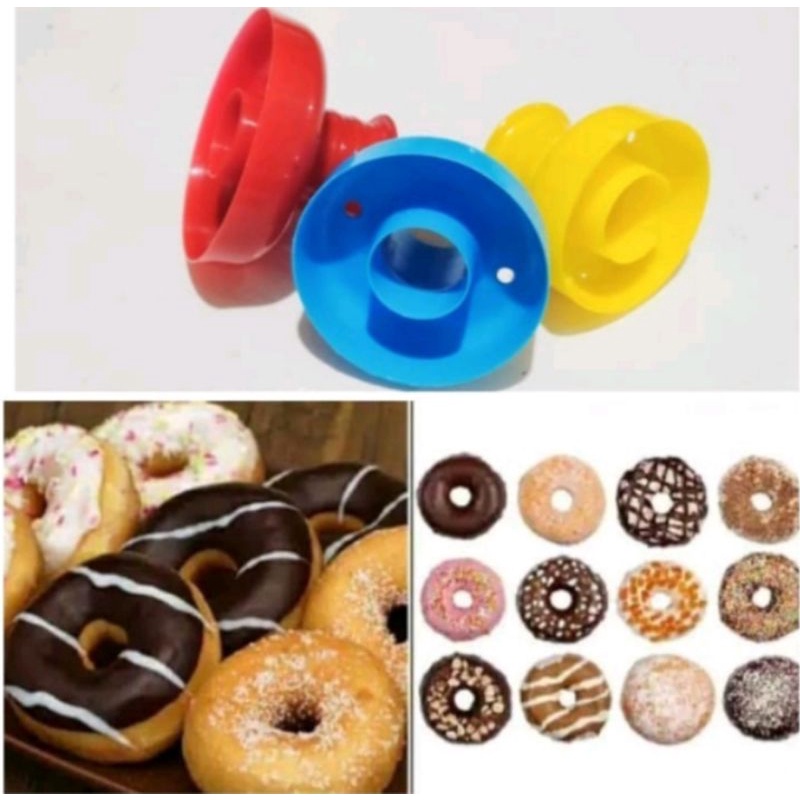 Cetakan donat besar sedang kecil /bahan plastik anti lengket cetakan kue bolu donat