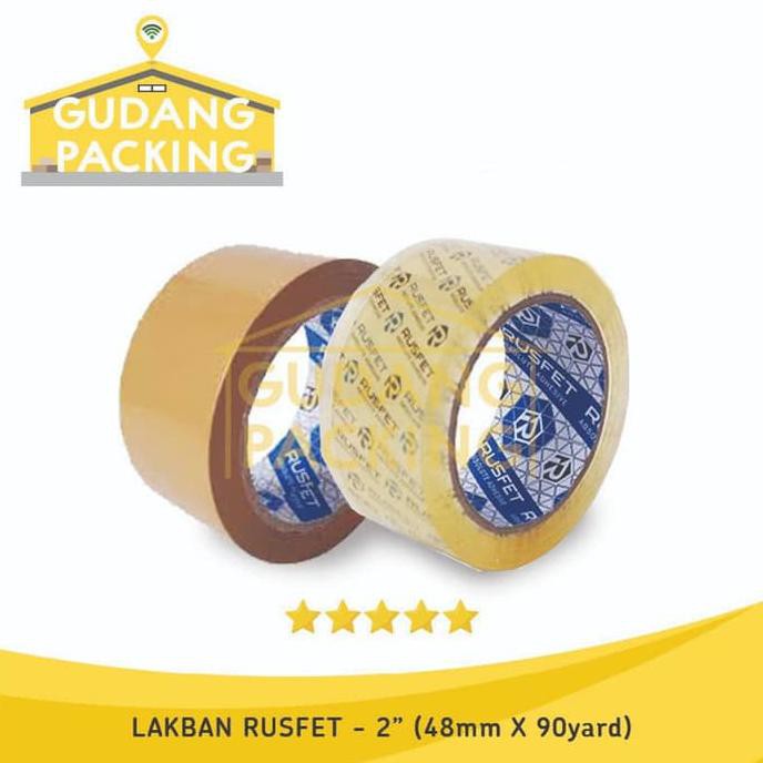 

Open Ds] Lakban Rusfet 2 Inch / 48Mm X 90 Yard Bening / Coklat @Rol - Bening