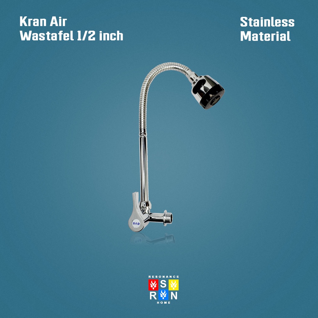 Kran Angsa Flexible Besar ON-OFF /  Keran Air Cuci Fleksible Stainless Resonance Home