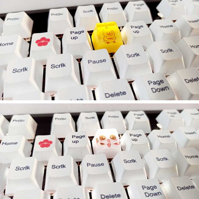 Zzz 1pc Keycap Keyboard Mekanikal Dua Lapis Bahan Resin Motif Kartun Cherry Profile R4