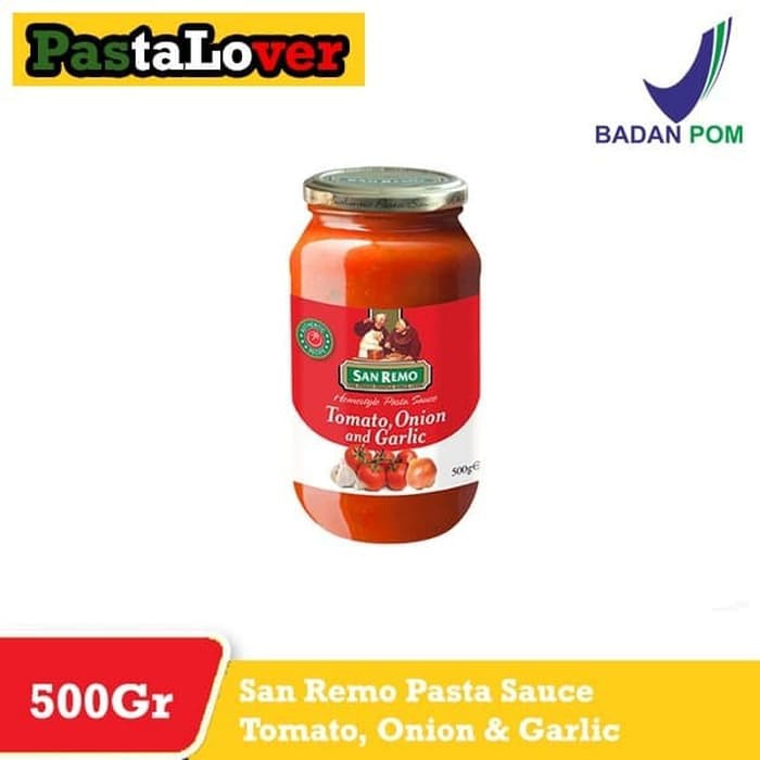 

San Remo Pasta Sauce Tomato Onion And Garlic 500 Gr