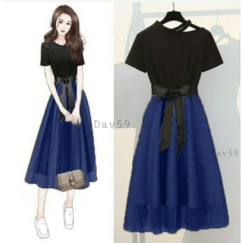 Dress Davona - Baju Wanita - Casual Dress Wanita Terbaru